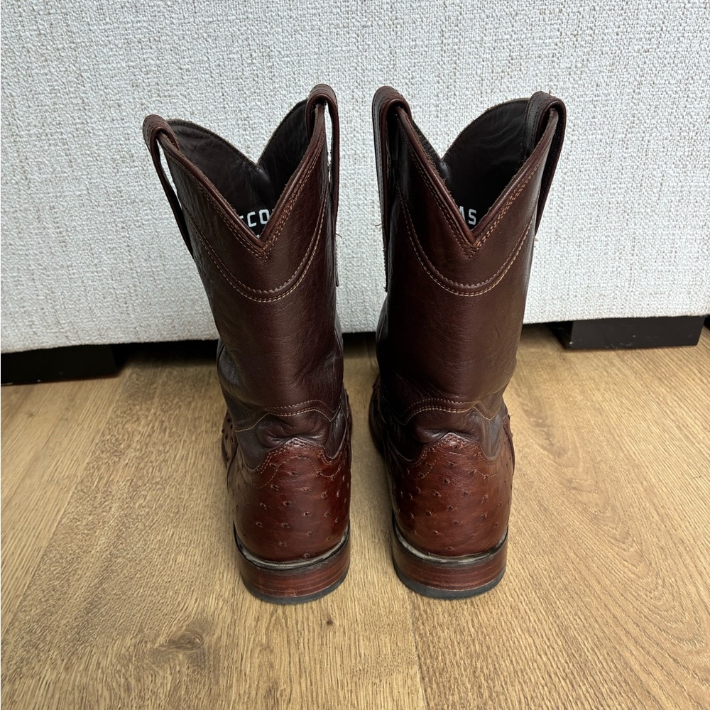 Men's Tecova Ostrich Leather the Duke cowboy boots. - Picture 4 of 6